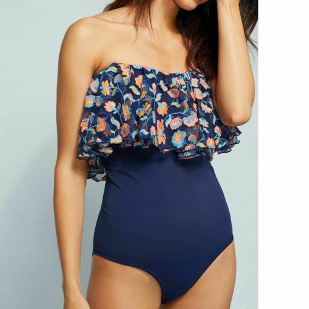Allihop Embroidered Floral Swimsuit